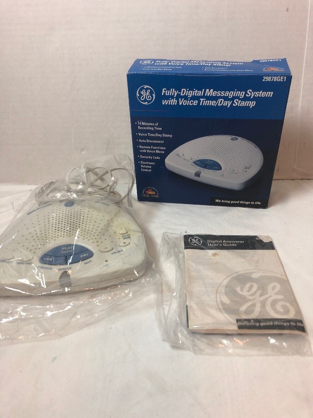 General Electric Digital Messaging System 29878GE1-B With Cords Works